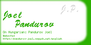 joel pandurov business card